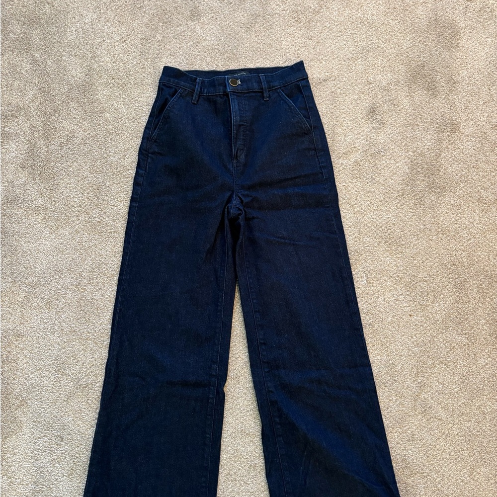 Ann Taylor Blue Flare Wide Leg Jeans